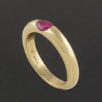 Vintage Solid 18K Yellow Gold, Demi Bezel .40 Ct. Oval Ruby Estate Ring, olde Towne Jewelers, Santa Rosa CA.