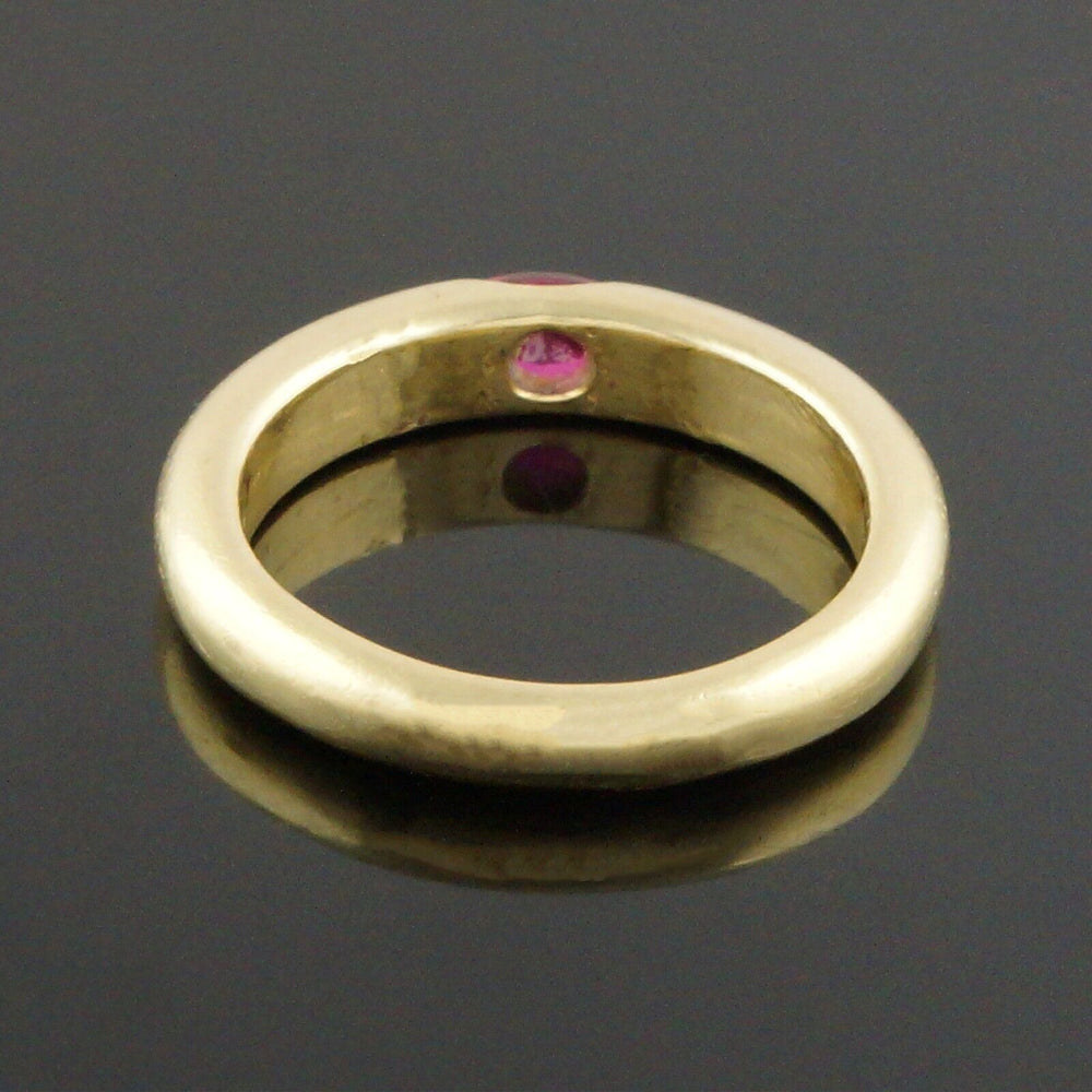 Vintage Solid 18K Yellow Gold, Demi Bezel .40 Ct. Oval Ruby Estate Ring, olde Towne Jewelers, Santa Rosa CA.