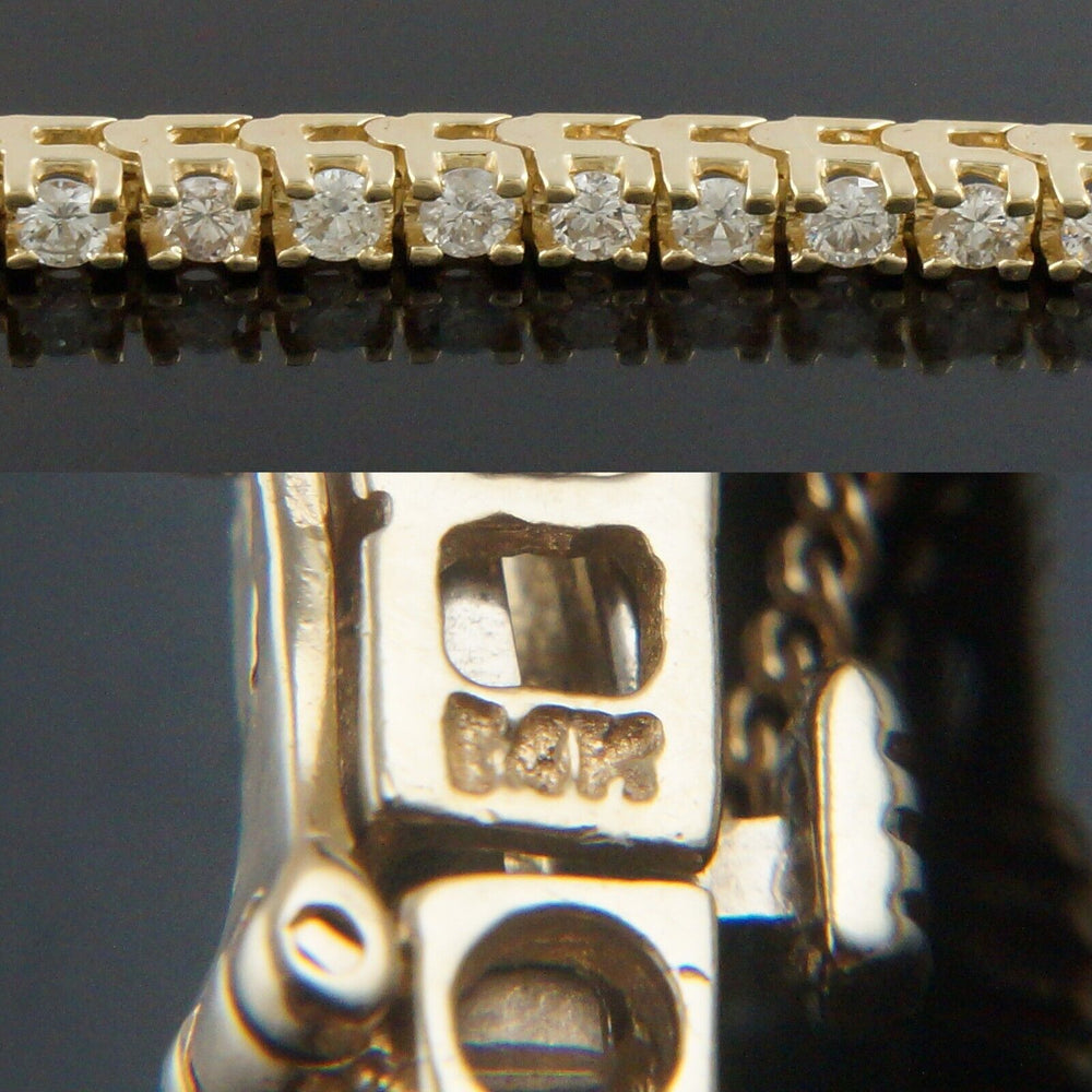 Solid 14K Yellow Gold & 3.40 CTW Diamond Link 7.25" Estate Tennis Line Bracelet, Olde Towne Jewelers, Santa Rosa CA.