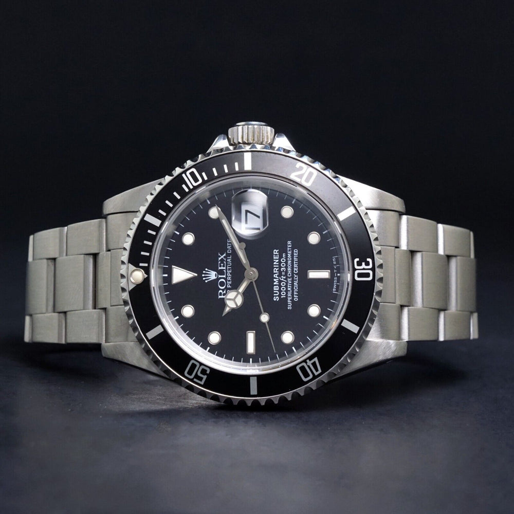 Stunning 1994 Rolex 16610 Submariner Stainless Steel 40mm Watch Extremely Nice, Olde Towne Jewelers, Santa Rosa CA.