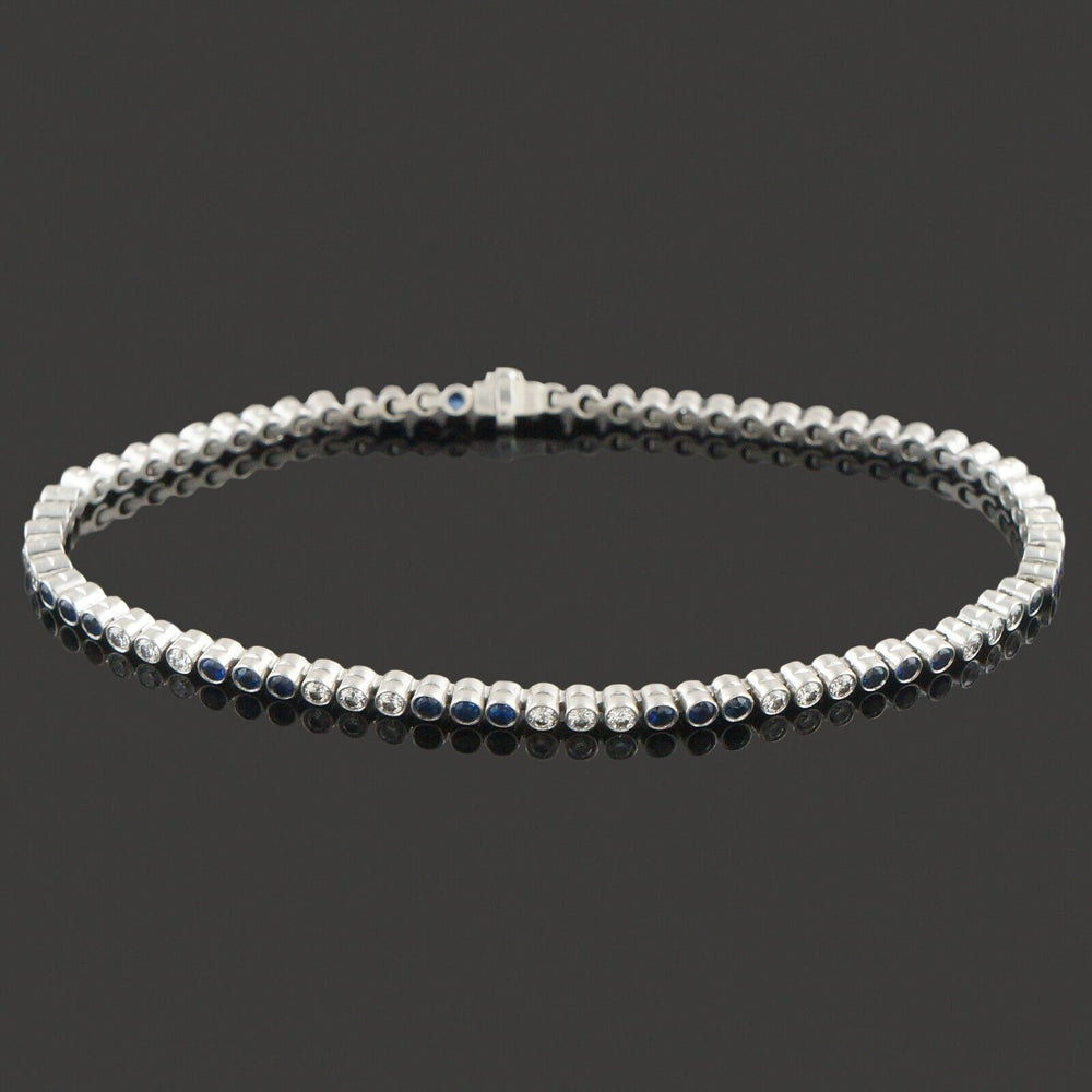 Tiffany & Co. Platinum 1.80 CTW Blue Sapphire & 1.00 CTW Diamond Tennis Bracelet