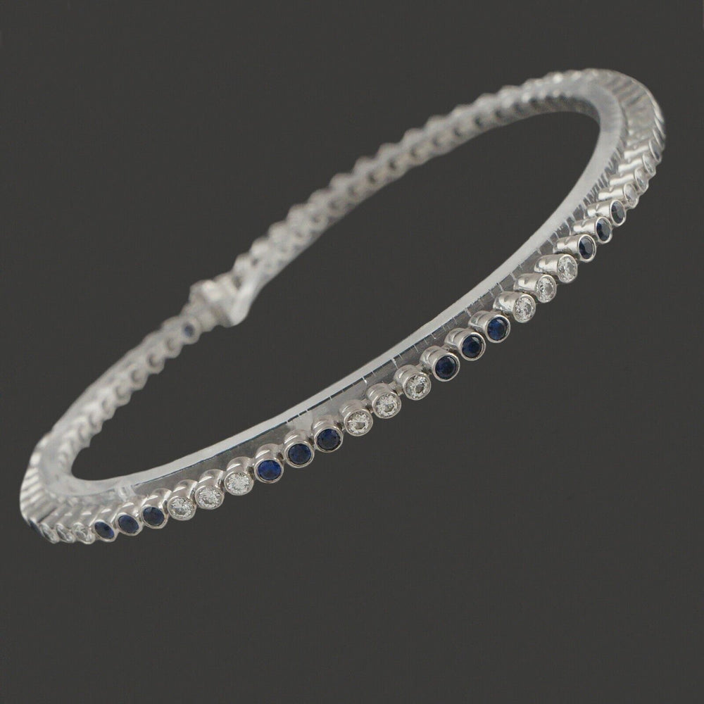 Tiffany & Co. Platinum 1.80 CTW Blue Sapphire & 1.00 CTW Diamond Tennis Bracelet, Olde Towne Jewelers, Santa Rosa CA.