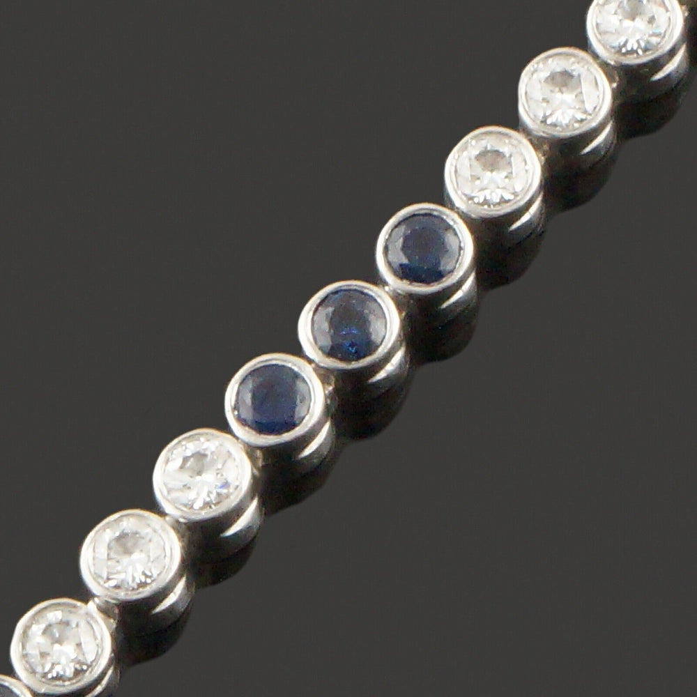 Tiffany & Co. Platinum 1.80 CTW Blue Sapphire & 1.00 CTW Diamond Tennis Bracelet, Olde Towne Jewelers, Santa Rosa CA.