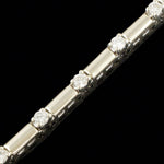 Solid 14K White Gold & .95 CTW Diamond Bar Link 7" Estate Tennis Bracelet, Olde Towne Jewelers, Santa Rosa CA.