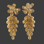 Cellino Modernist Brushed Solid 18K Gold Drop Dangle Estate Earrings, 27.4 grams, Olde Towne Jewelers, Santa Rosa CA.