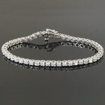Elegant Solid 18K White Gold & 3.43 CTW Diamond Line 7" Estate Tennis Bracelet