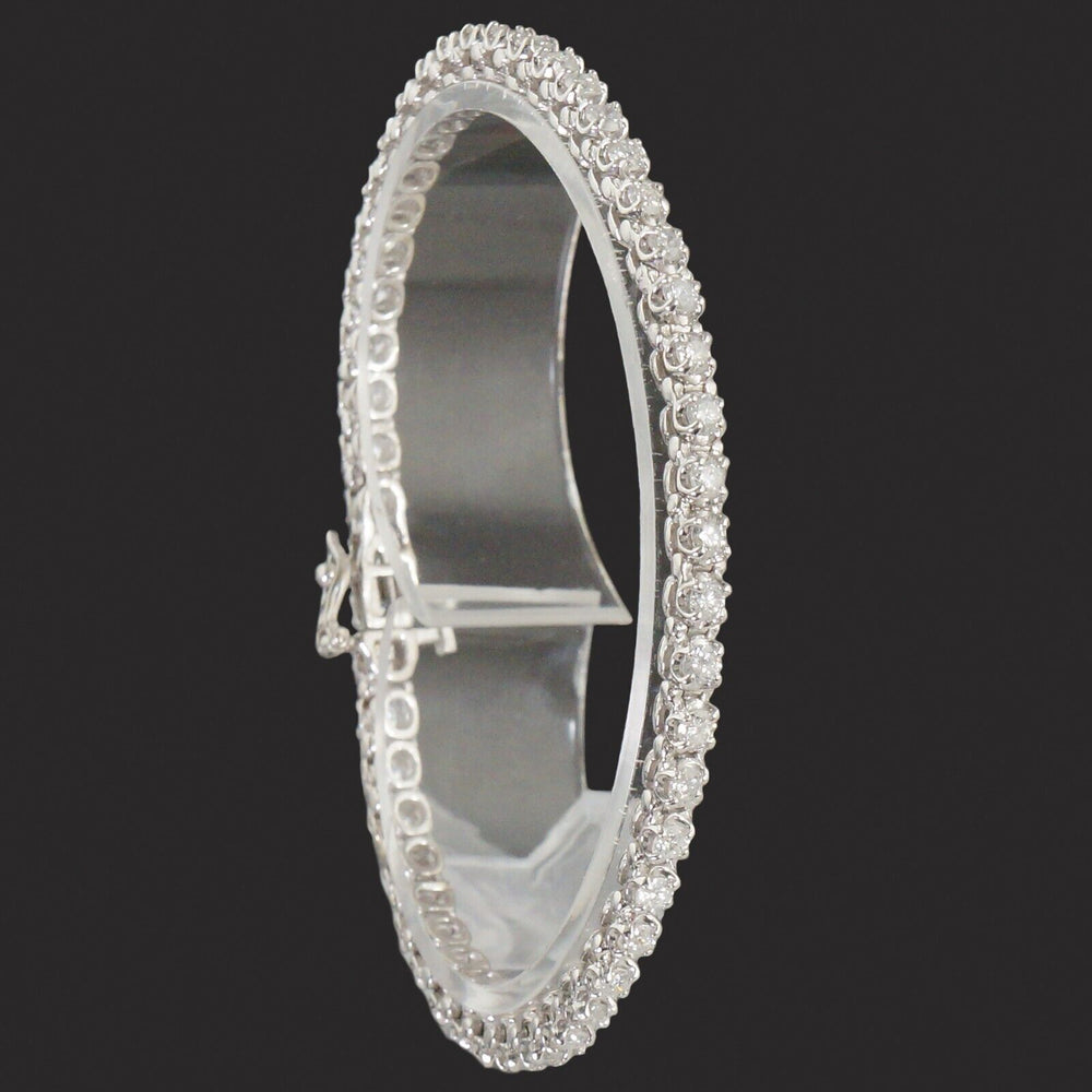 Elegant Solid 18K White Gold & 3.43 CTW Diamond Line 7" Estate Tennis Bracelet, Olde Towne Jewelers, Santa Rosa CA.