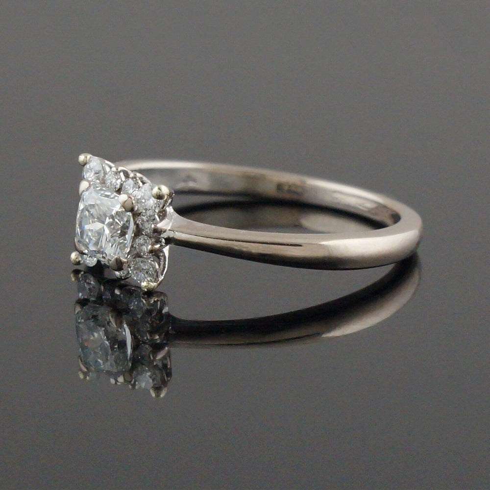 Hearts On Fire Platinum & Princess Diamond Halo Wedding Band, Engagement Ring, Olde Towne Jewelers, Santa Rosa CA.