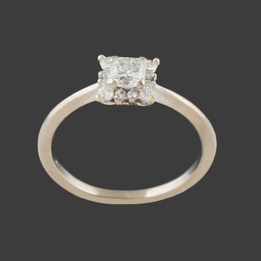 Hearts On Fire Platinum & Princess Diamond Halo Wedding Band, Engagement Ring, Olde Towne Jewelers, Santa Rosa CA.