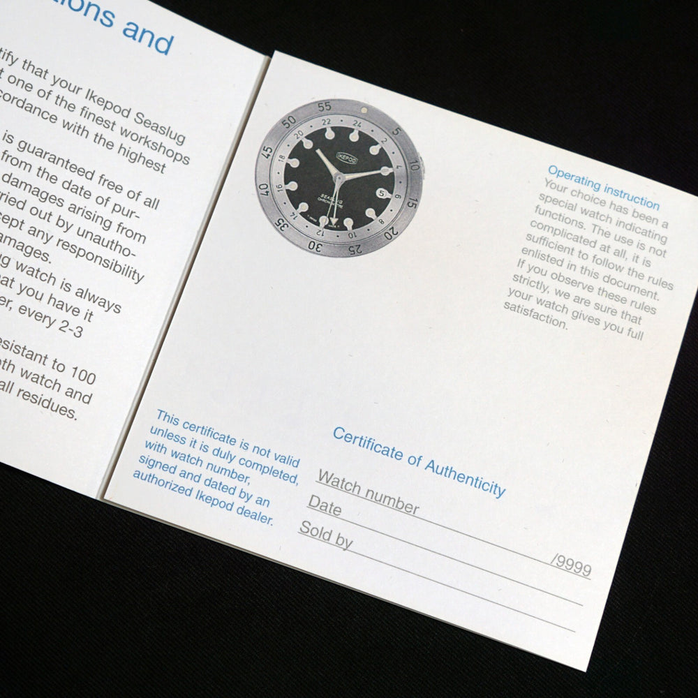 Stunning Ikepod Seaslug GMT Stainless Steel Mans Watch UNWORN LNIB Box & Papers, Olde Towne Jewelers, Santa Rosa CA.