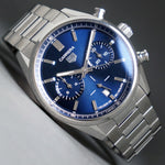 Stunning Tag Heuer Carrera CBN2011 Blue Dial Stainless Steel Chronograph Watch