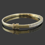 Solid 14K Yellow Gold 1.30 CTW Pavé Diamond Hinged Bangle Bracelet, Olde Towne Jewelers, Santa Rosa CA.