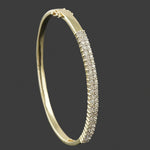 Solid 14K Yellow Gold 1.30 CTW Pavé Diamond Hinged Bangle Bracelet, Olde Towne Jewelers, Santa Rosa CA.
