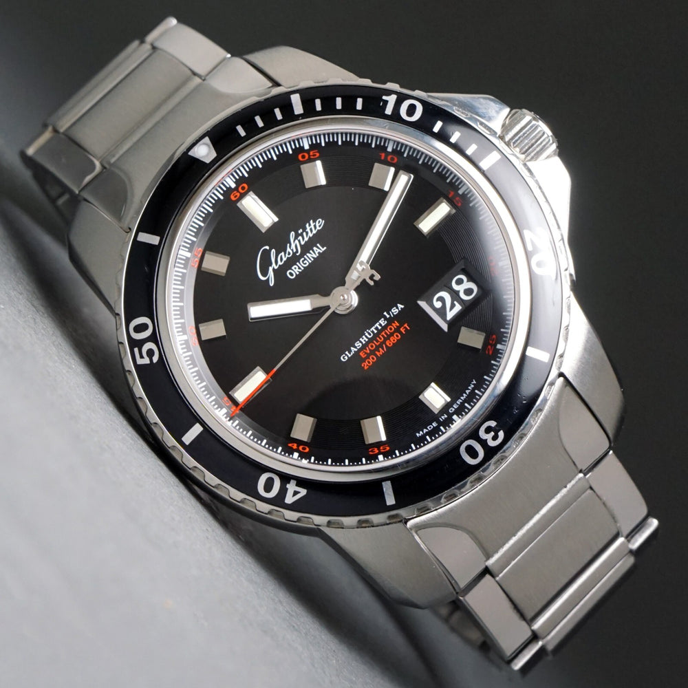 Stunning Glashutte Sport Evolution Stainless Steel Mans Watch, Factory Service