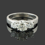 Platinum & 1.50 CTW Diamond, 3 Stone Engagement, Wedding, Anniversary Ring