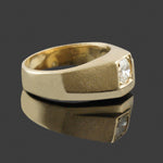 Modernist Geometric Solid 14K Yellow Gold .75 CTW Diamond Estate Wedding Band, Olde Towne Jewelers, Santa Rosa CA.