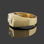 Modernist Geometric Solid 14K Yellow Gold .75 CTW Diamond Estate Wedding Band, Olde Towne Jewelers, Santa Rosa CA.