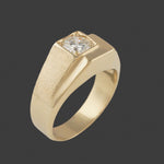 Modernist Geometric Solid 14K Yellow Gold .75 CTW Diamond Estate Wedding Band, Olde Towne Jewelers, Santa Rosa CA.