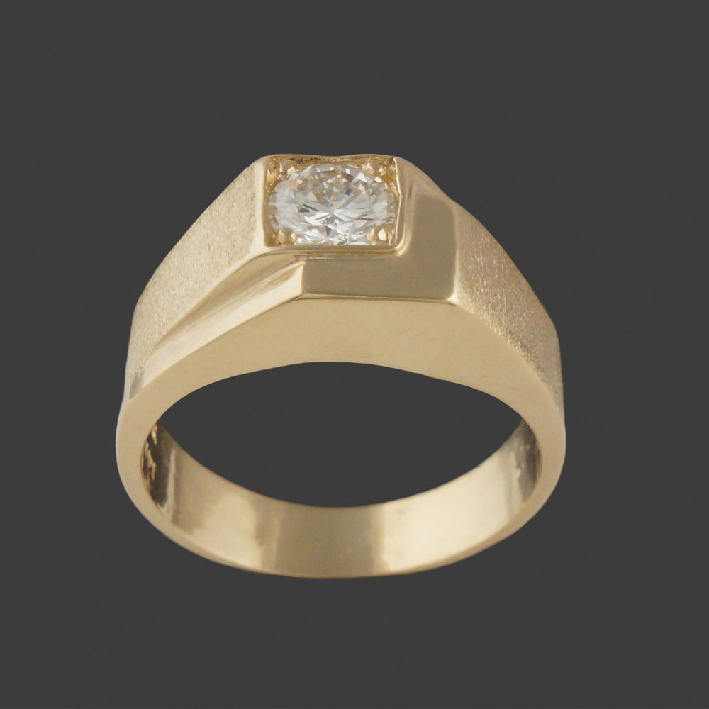 Modernist Geometric Solid 14K Yellow Gold .75 CTW Diamond Estate Wedding Band, Olde Towne Jewelers, Santa Rosa CA.