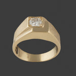 Modernist Geometric Solid 14K Yellow Gold .75 CTW Diamond Estate Wedding Band, Olde Towne Jewelers, Santa Rosa CA.