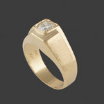 Modernist Geometric Solid 14K Yellow Gold .75 CTW Diamond Estate Wedding Band, Olde Towne Jewelers, Santa Rosa CA.