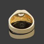 Modernist Geometric Solid 14K Yellow Gold .75 CTW Diamond Estate Wedding Band, Olde Towne Jewelers, Santa Rosa CA.