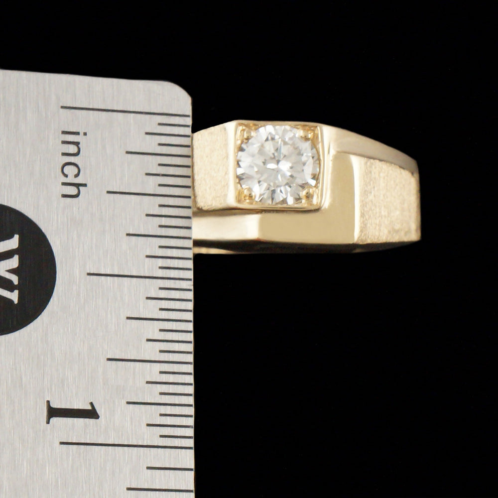 Modernist Geometric Solid 14K Yellow Gold .75 CTW Diamond Estate Wedding Band, Olde Towne Jewelers, Santa Rosa CA.