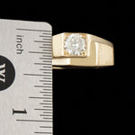 Modernist Geometric Solid 14K Yellow Gold .75 CTW Diamond Estate Wedding Band, Olde Towne Jewelers, Santa Rosa CA.