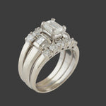 Solid 14K Gold Emerald Cut Diamond Engagement Ring Wedding Band Bridal Set, Olde Towne Jewelers, Santa Rosa CA