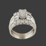 Solid 14K Gold Emerald Cut Diamond Engagement Ring Wedding Band Bridal Set, Olde Towne Jewelers, Santa Rosa CA