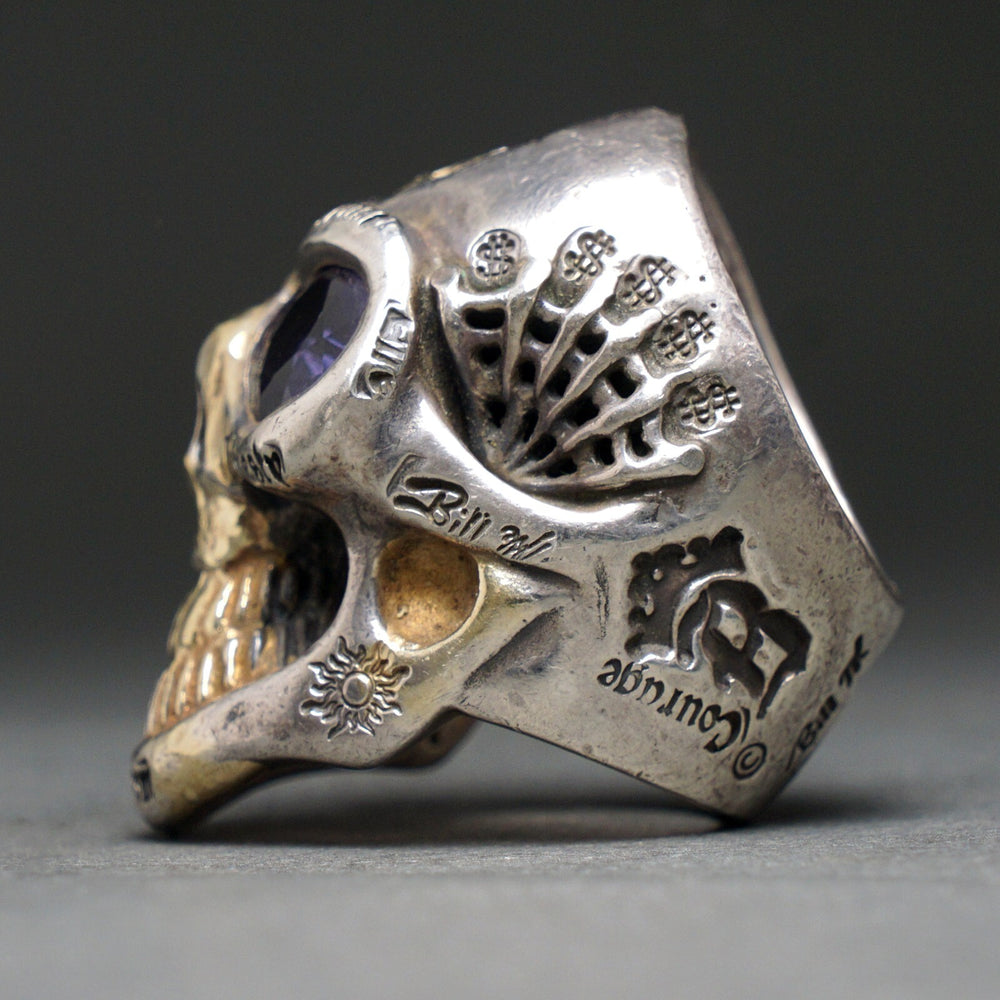 Bill Wall Graffiti Master Custom Sterling Silver 18K Gold Alexandrite Ring, Cert, Olde Towne Jewelers, Santa Rosa CA.