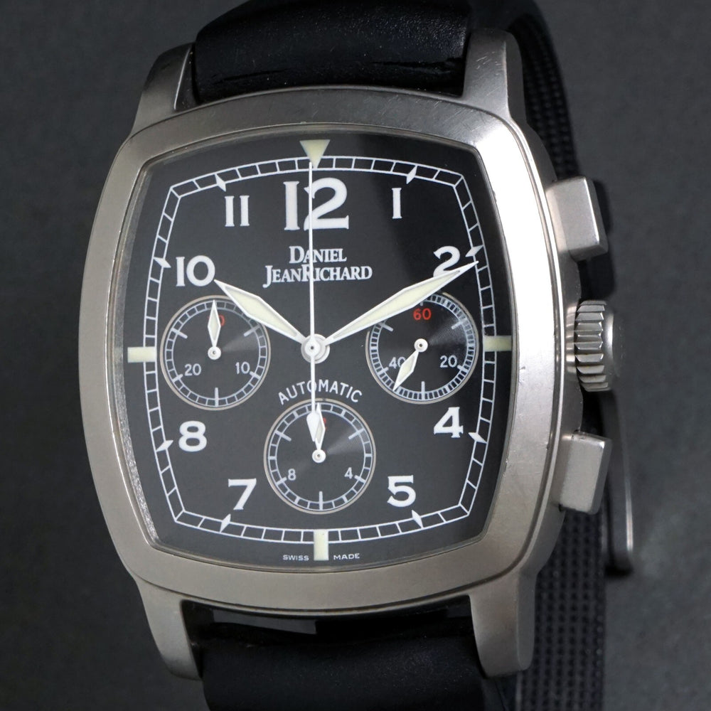 Stunning Daniel Jean Richard Automatic Stainless Steel TV Screen Chronograph B&P, Olde Towne Jewelers, Santa Rosa CA.