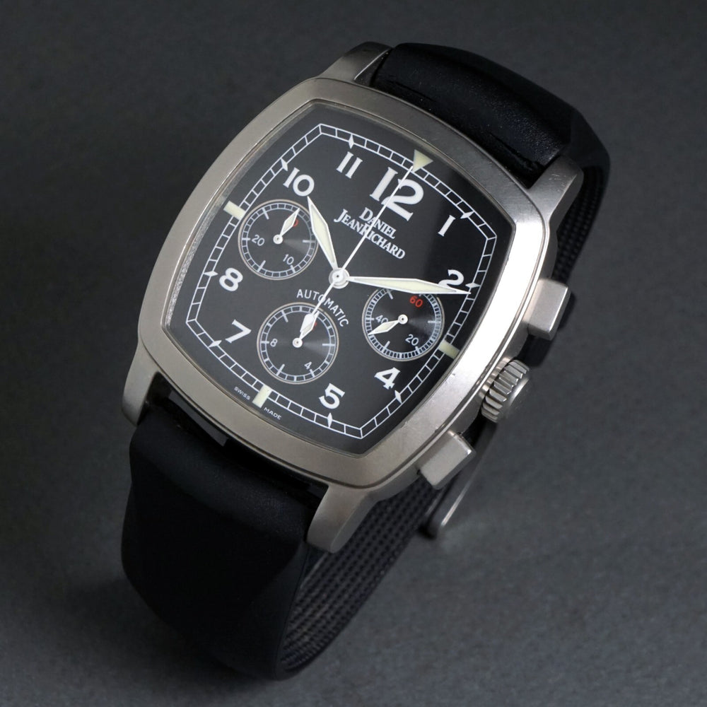 Stunning Daniel Jean Richard Automatic Stainless Steel TV Screen Chronograph B&P, Olde Towne Jewelers, Santa Rosa CA.