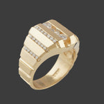 Solid 14K Yellow Gold & .96 CTW Channel Set Diamond Man's Cigar Band Estate Ring, Olde Towne Jewelers, Santa Rosa CA.