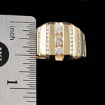 Solid 14K Yellow Gold & .96 CTW Channel Set Diamond Man's Cigar Band Estate Ring, Olde Towne Jewelers, Santa Rosa CA.