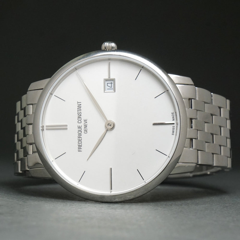 Stunning Frederique Constant FC200/22 Oversize Stainless Steel Man's Watch, Box, Olde Towne Jewelers, Santa Rosa CA.