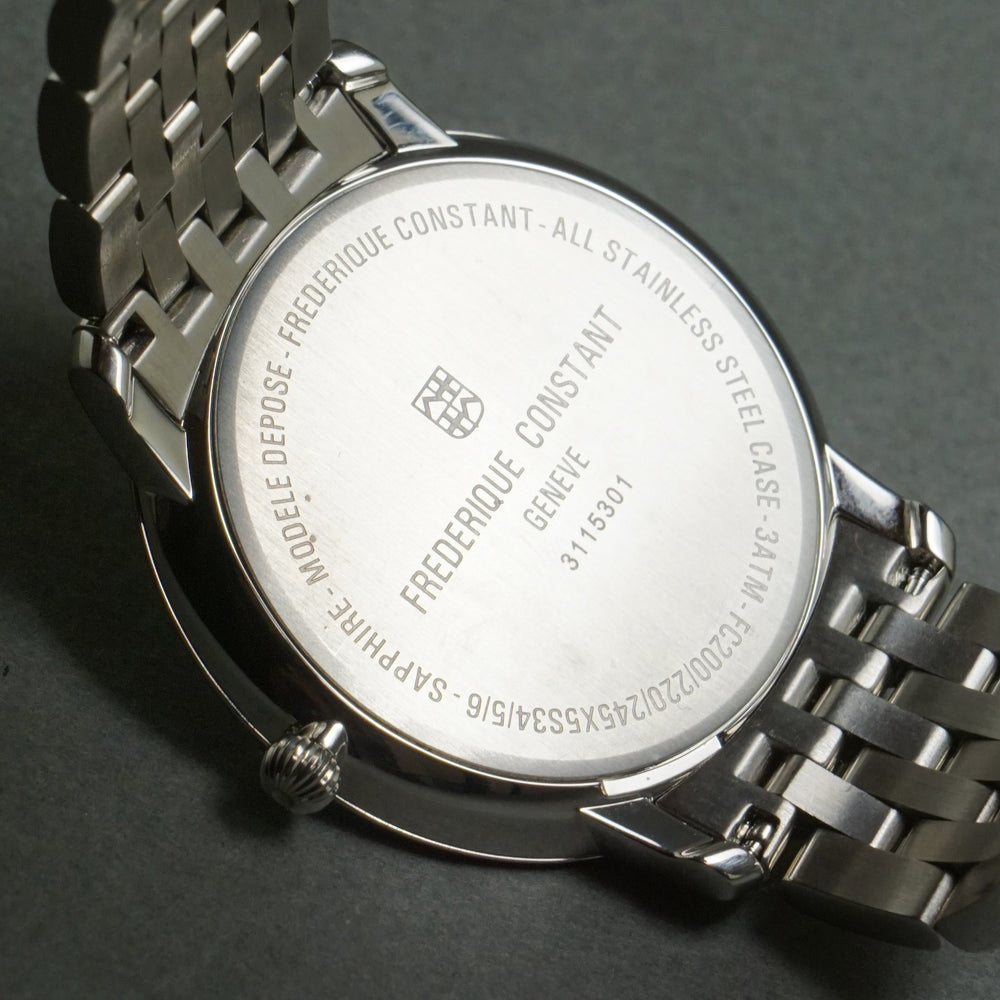Stunning Frederique Constant FC200/22 Oversize Stainless Steel Man's Watch, Box, Olde Towne Jewelers, Santa Rosa CA.