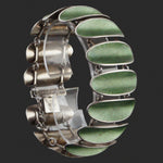 Vintage David Andersen Norway Sterling Silver & Green Guilloche Enamel Bracelet, Olde Towne Jewelers, Santa Rosa CA.