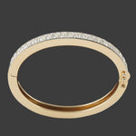 Solid 14K Gold, 2.20 CTW Interlaced Pavé Diamond 6.5" Hinged Bangle Bracelet, Olde Towne Jewelers, Santa Rosa CA.