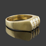 Solid 14K Yellow Gold & .80 CTW Channel Set Diamond Man's Band Estate Ring