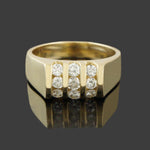 Solid 14K Yellow Gold & .80 CTW Channel Set Diamond Man's Band Estate Ring, Olde Towne Jewelers, Santa Rosa CA.