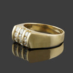 Solid 14K Yellow Gold & .80 CTW Channel Set Diamond Man's Band Estate Ring, Olde Towne Jewelers, Santa Rosa CA.