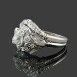 Art Deco Platinum & .60 CTW OEC Diamond Engagement Ring, Wedding Band Bridal Set