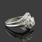 Art Deco Platinum & .60 CTW OEC Diamond Engagement Ring, Wedding Band Bridal Set, Olde Towne Jewelers, Santa Rosa CA.