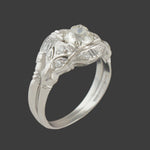 Art Deco Platinum & .60 CTW OEC Diamond Engagement Ring, Wedding Band Bridal Set, Olde Towne Jewelers, Santa Rosa CA.