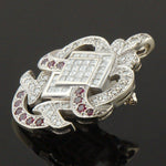 Retro Deco Solid 14K White Gold 4.05 CTW Diamond & 1.26 CTW Ruby Brooch, Pendant, Olde Towne Jewelers, Santa Rosa CA.