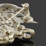 Retro Deco Solid 14K White Gold 4.05 CTW Diamond & 1.26 CTW Ruby Brooch, Pendant, Olde Towne Jewelers, Santa Rosa CA.