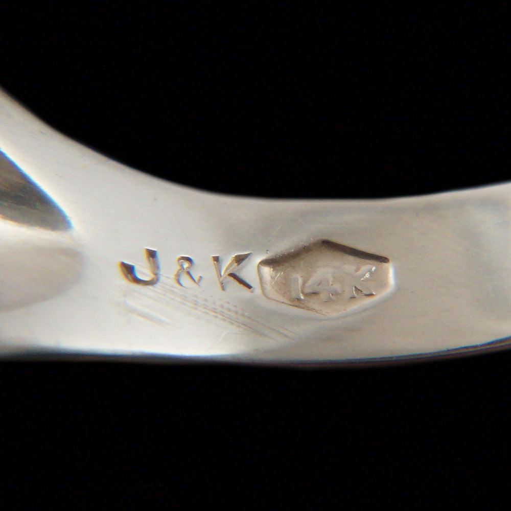 Art Deco Solid 14K White Gold, Red Glass Man's Cigar Band Estate Signet Ring, Olde Towne Jewelers, Santa Rosa CA.
