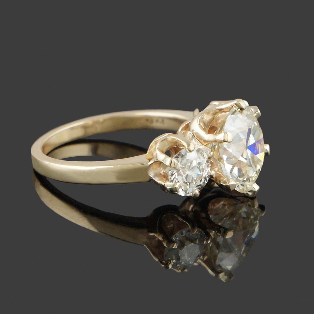 Solid 14K Gold, 4.20 CTW Three Stone OEC Diamond Wedding Band, Anniversary Ring, Olde Towne Jewelers, Santa Rosa CA.