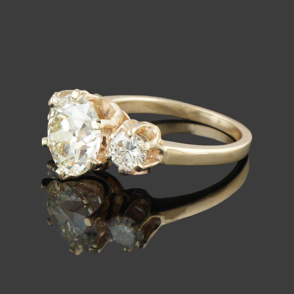 Solid 14K Gold, 4.20 CTW Three Stone OEC Diamond Wedding Band, Anniversary Ring, Olde Towne Jewelers, Santa Rosa CA.